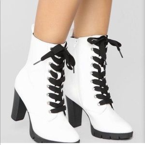 Combat white boots - fashion nova